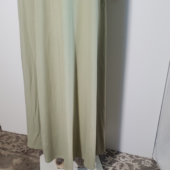 Soft Surroundings Elegant Olive Green Maxi Dress Size L - Picture 3 of 13